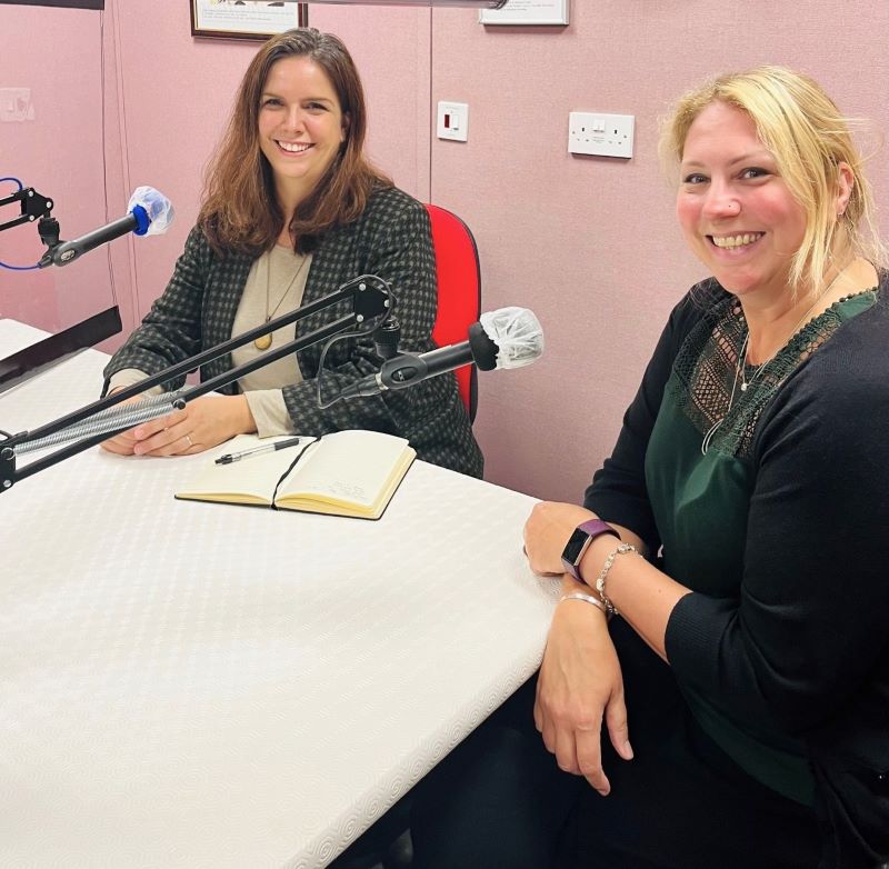 Sight Loss Shropshire's Swan and Mel in the West Shropshire Talking Newspaper recording studio