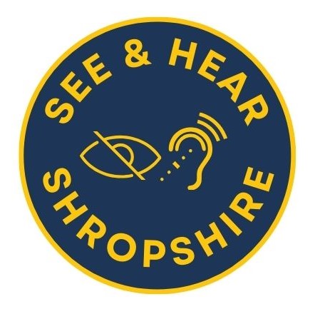 See & Hear Shropshire Logo featuring an eye and ear icon